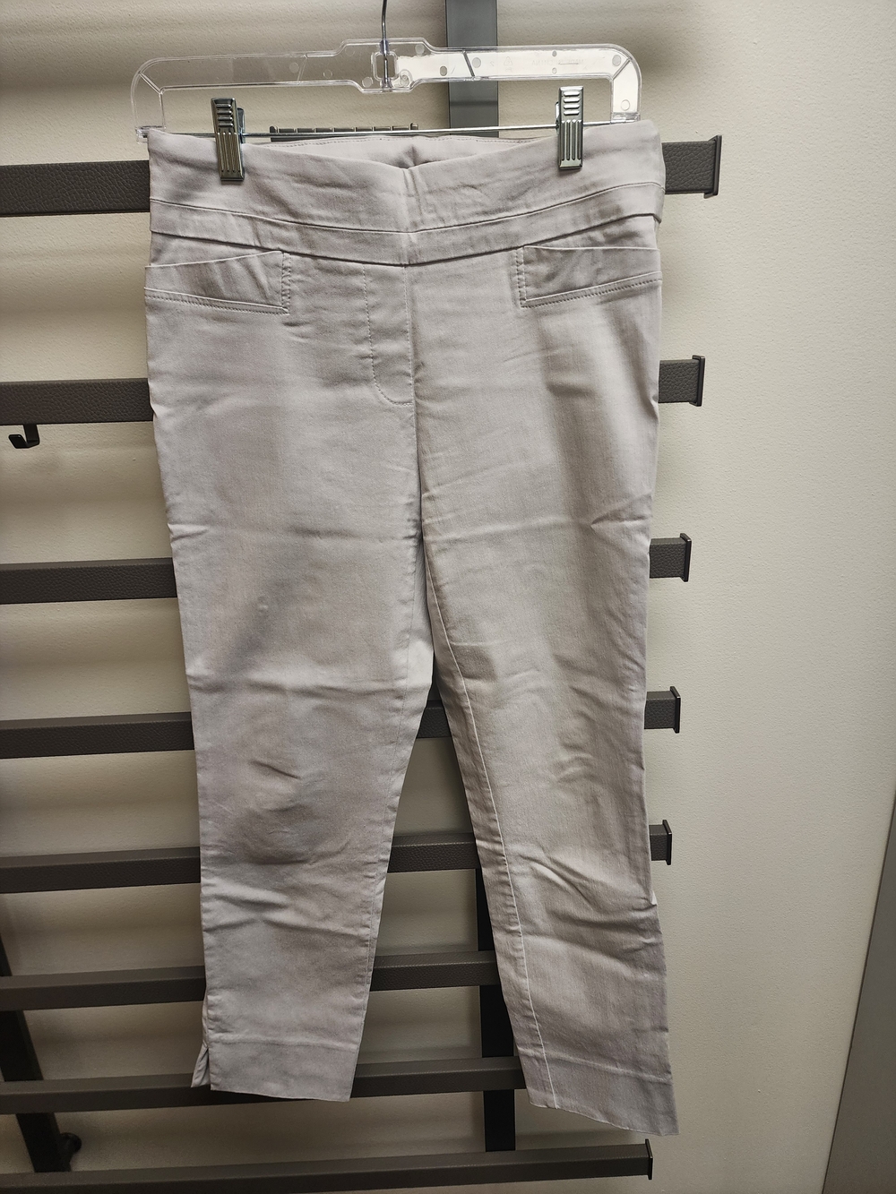 Renuar Light Grey Cropped Pull-On Pants